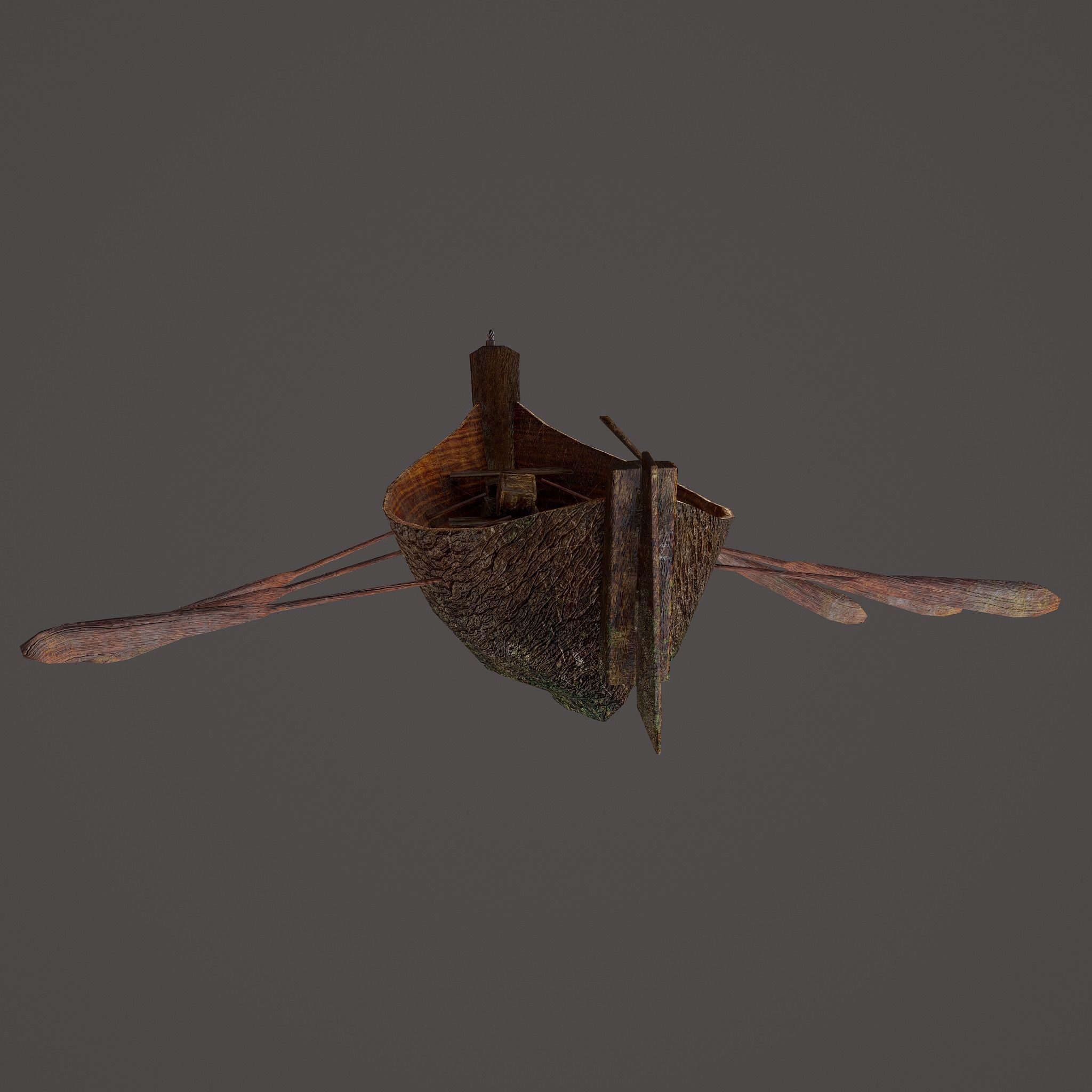 Wooden Viking Boat Low-poly 3D model_14
