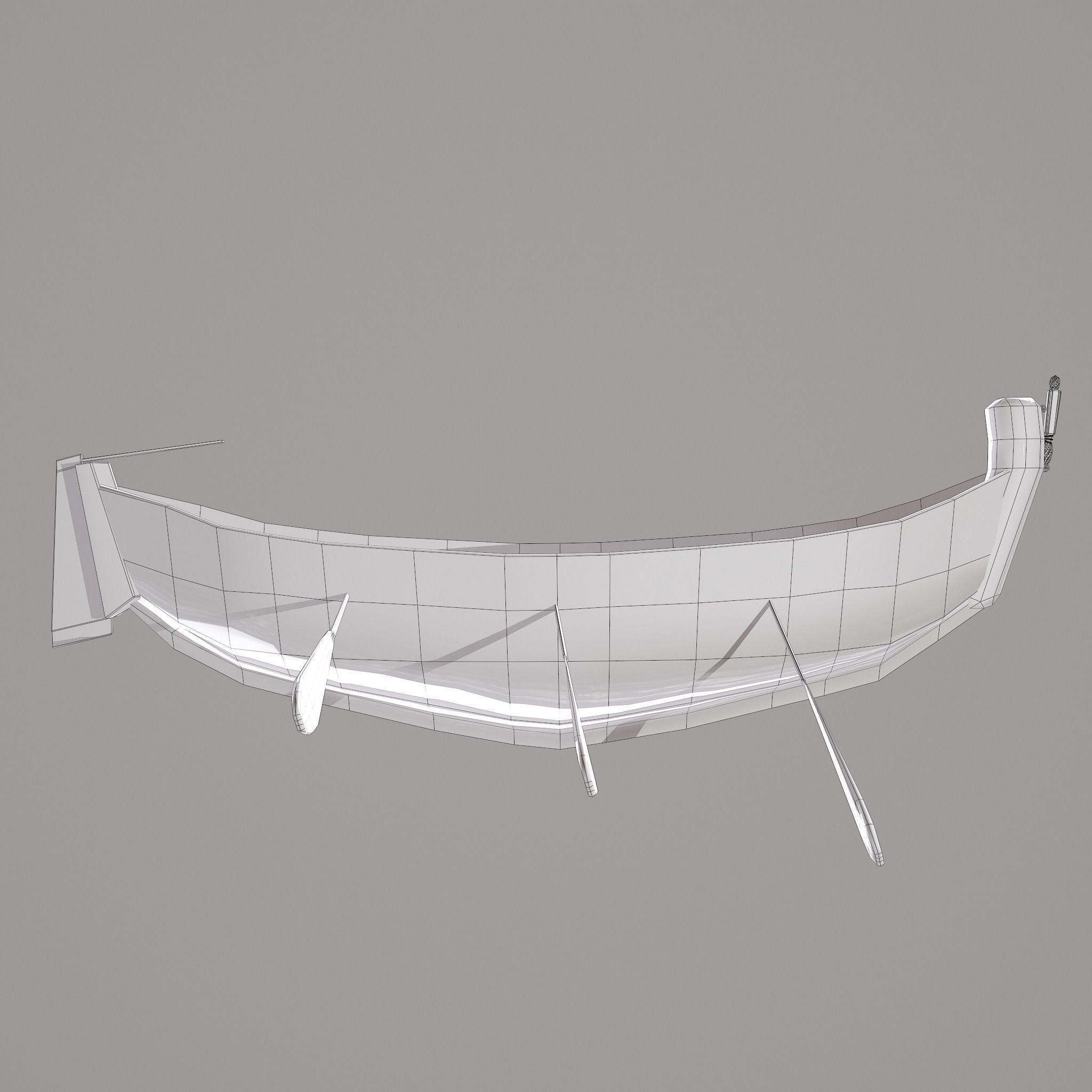 Wooden Viking Boat Low-poly 3D model_26
