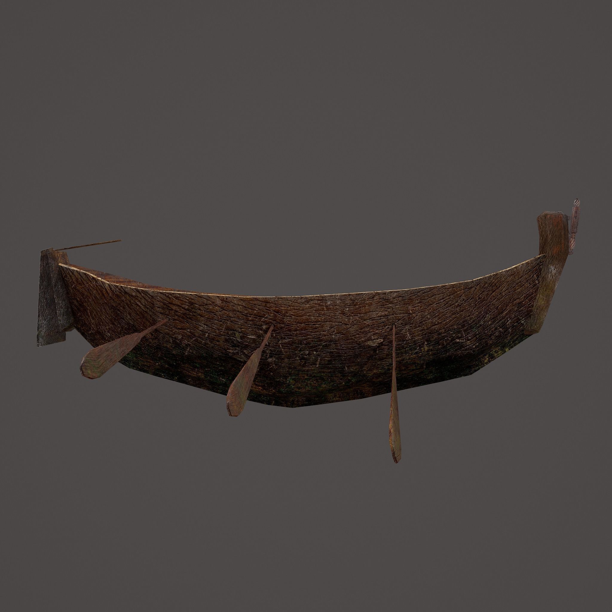Wooden Viking Boat Low-poly 3D model_10