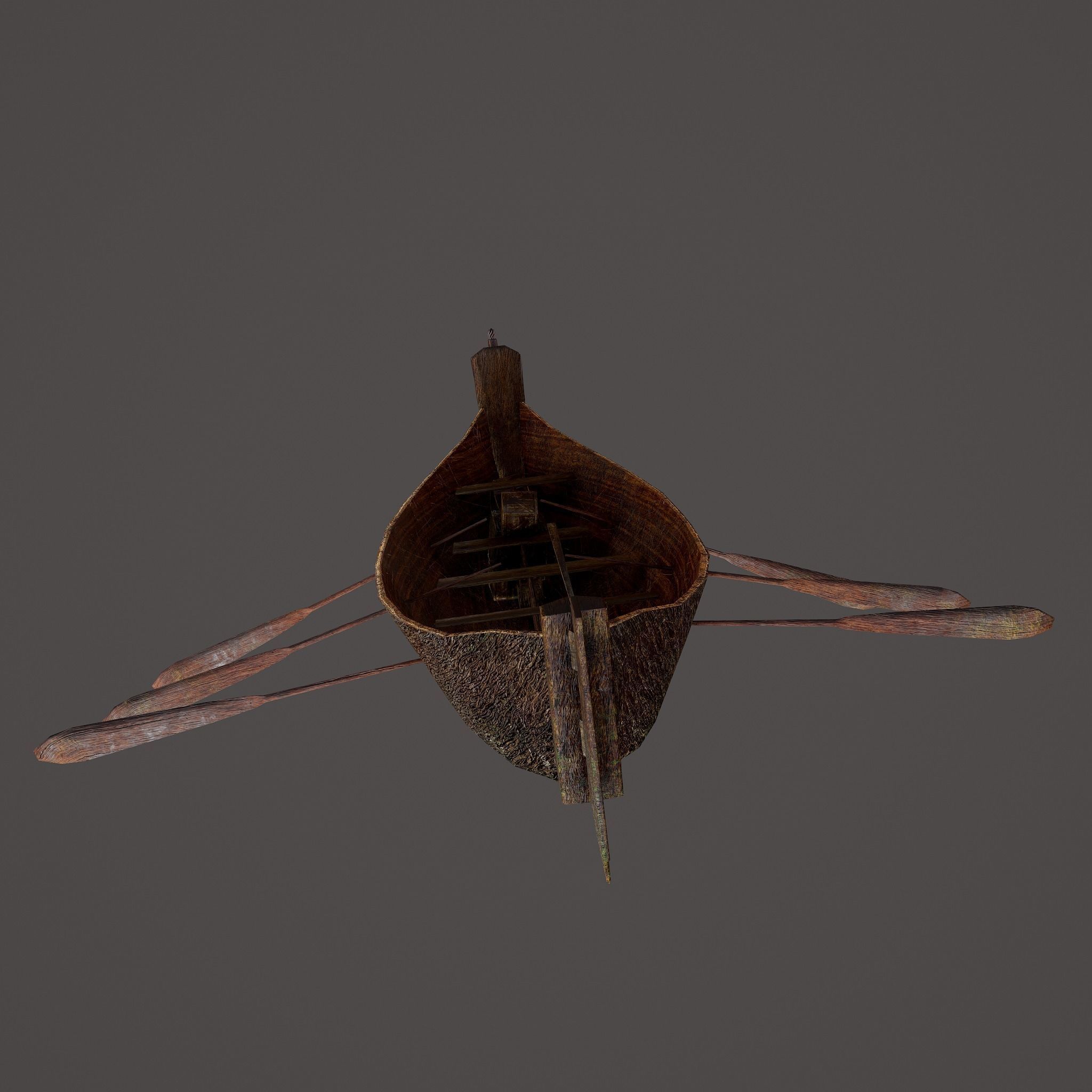 Wooden Viking Boat Low-poly 3D model_13