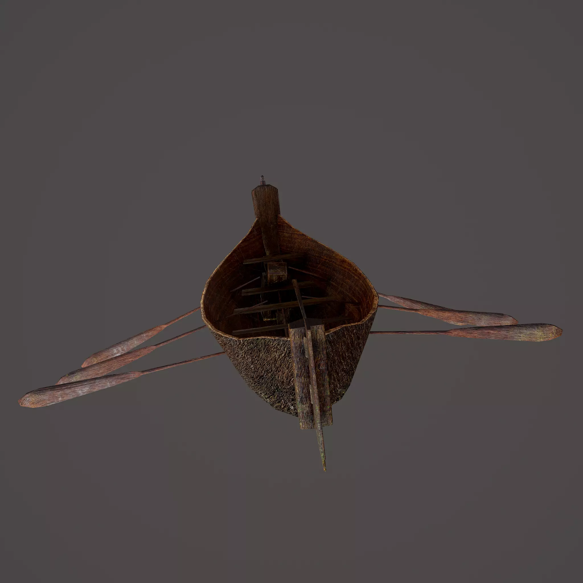 Wooden Viking Boat Low-poly 3D model_0