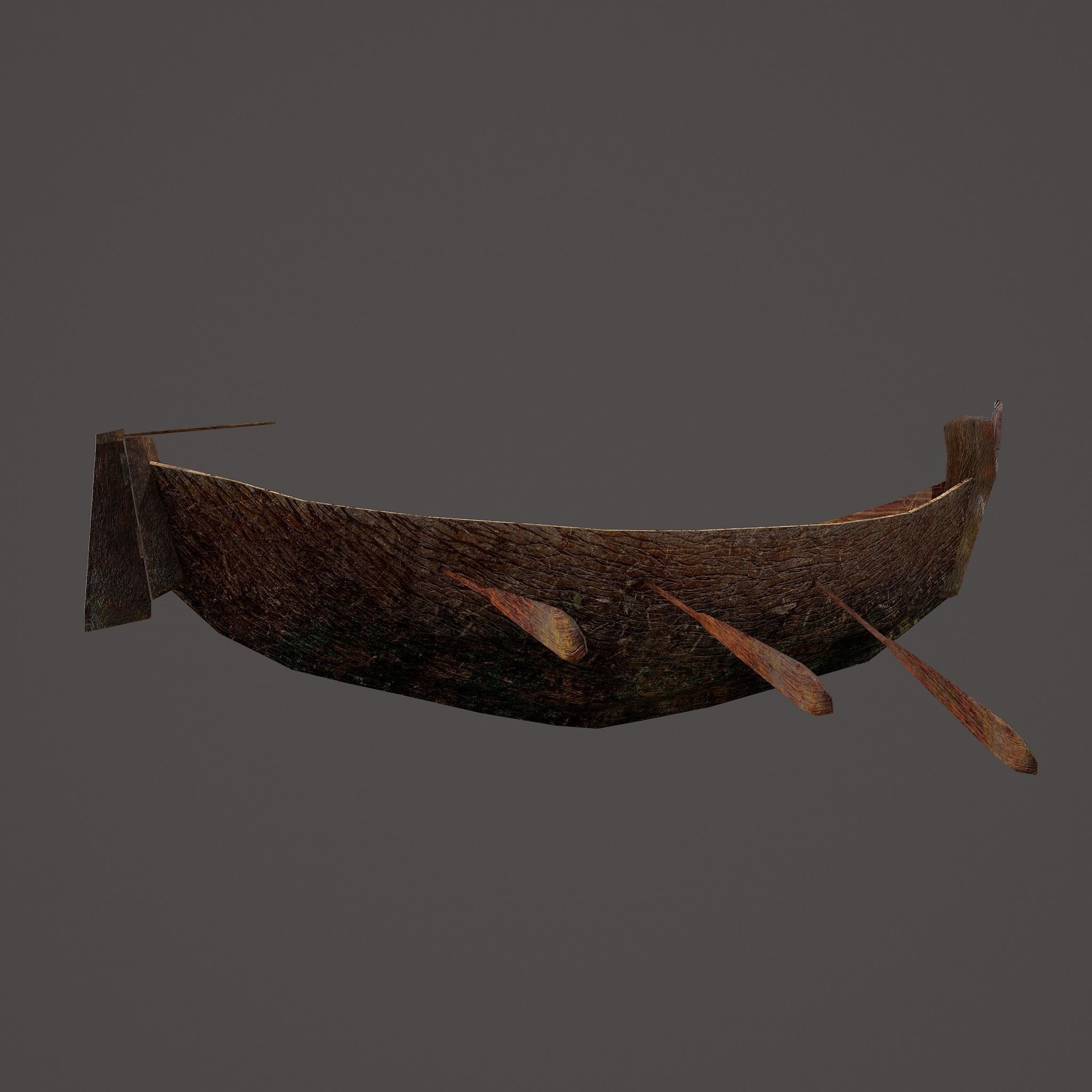 Wooden Viking Boat Low-poly 3D model_11