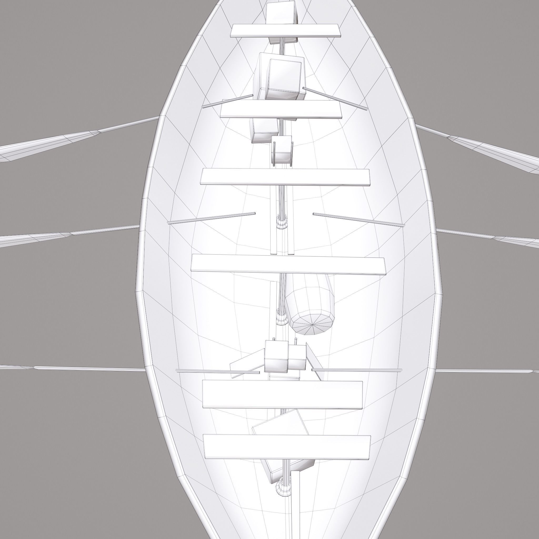 Wooden Viking Boat Low-poly 3D model_35