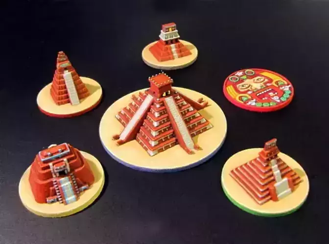 Mayan Pyramids and Calendar center - Tzolkin 3D print model