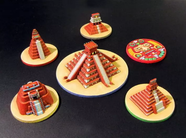 Mayan Pyramids and Calendar center - Tzolkin 3D print model_0