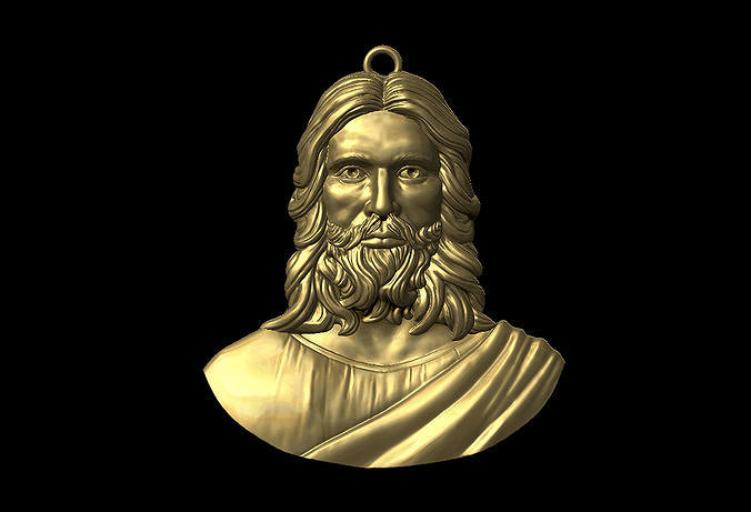 Jesus Head Pendant 3D Print 3D print model