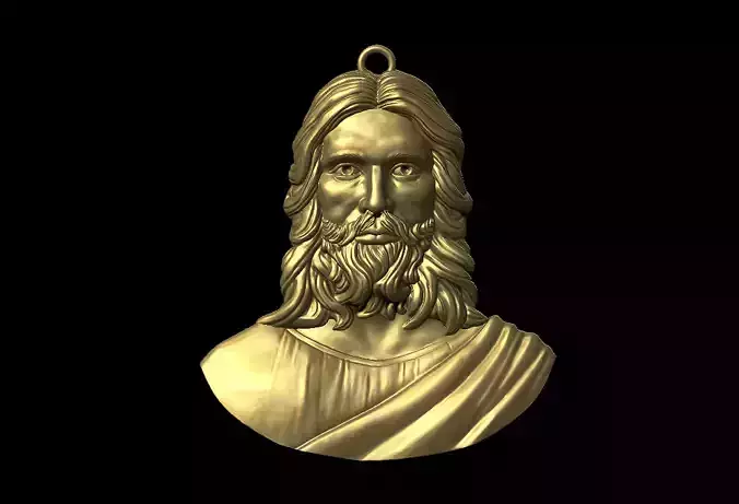 Jesus Head Pendant 3D Print 3D print model