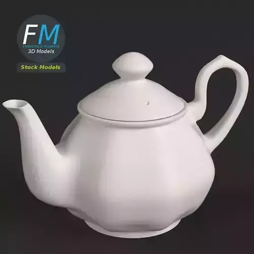 Porcelain teapot 2 3D model