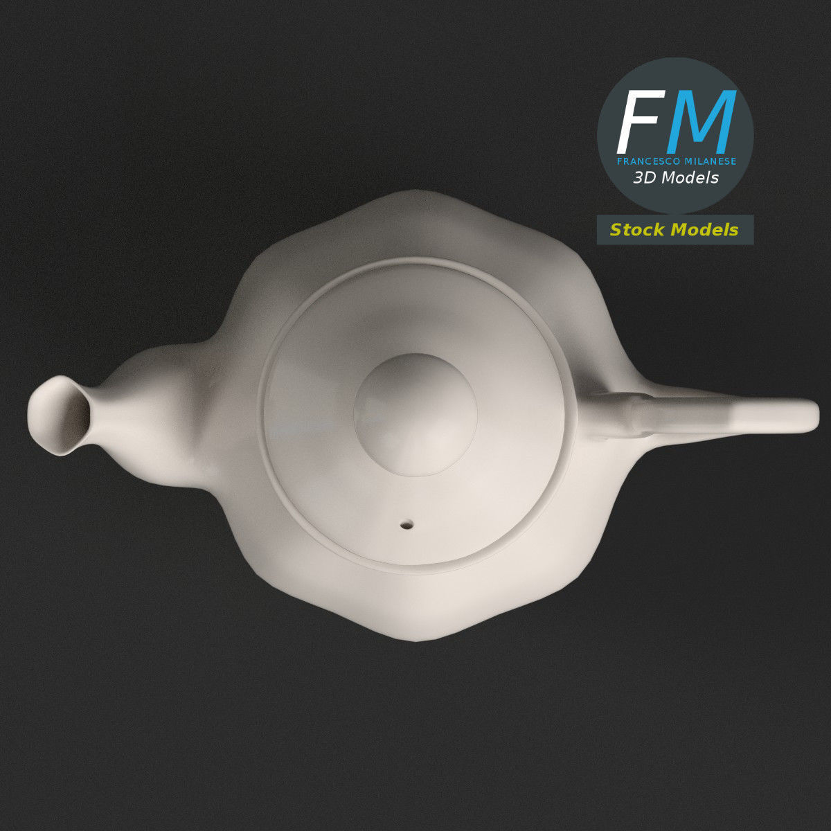 Porcelain teapot 2 3D model_6