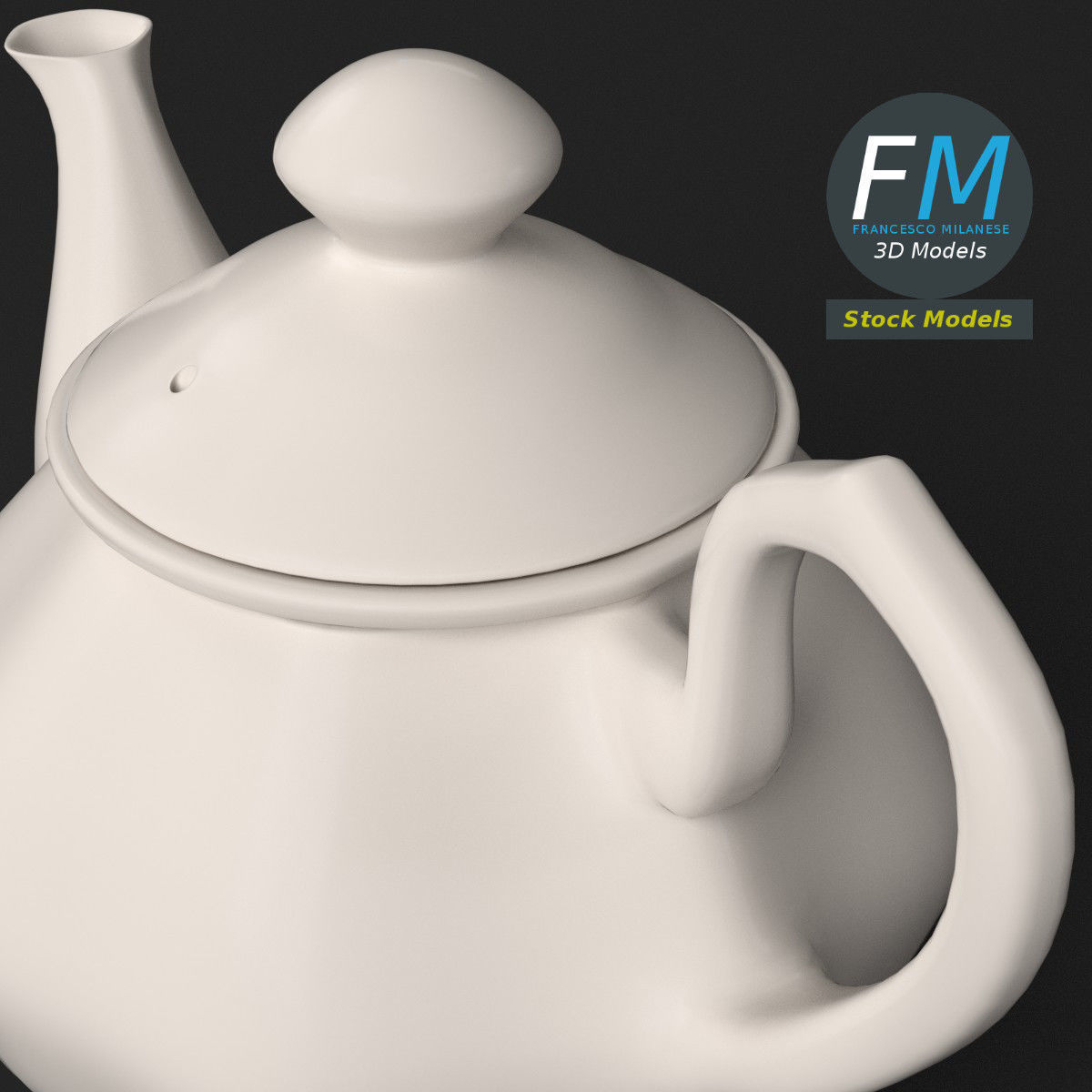 Porcelain teapot 2 3D model_5