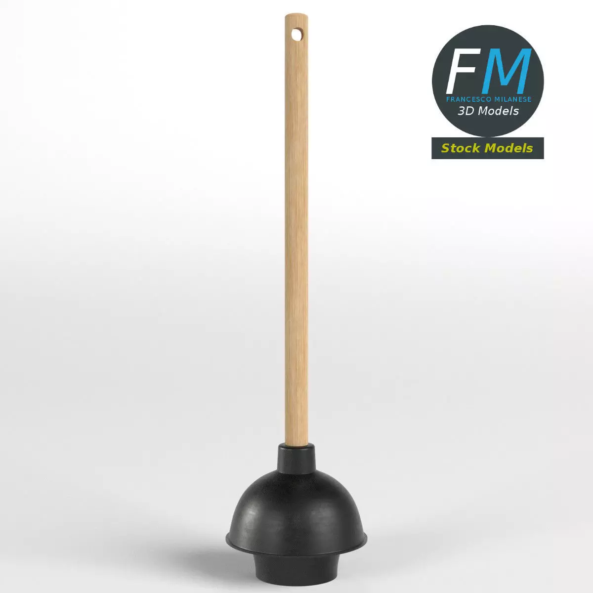 Toilet plunger 3D model_0