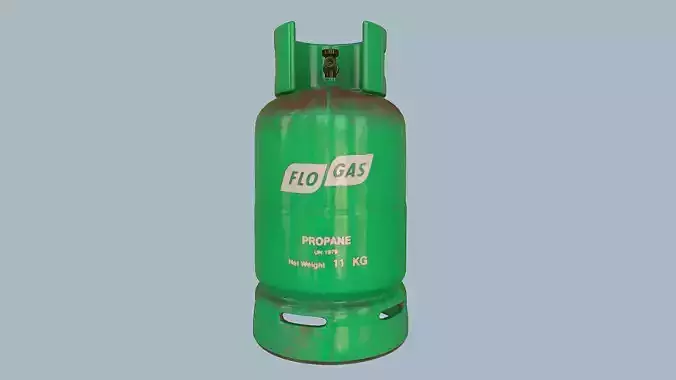 Gas Cylinder Teal Low-poly 3D model