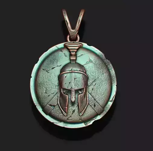Spartan Helmet Shield pendant 3D print model