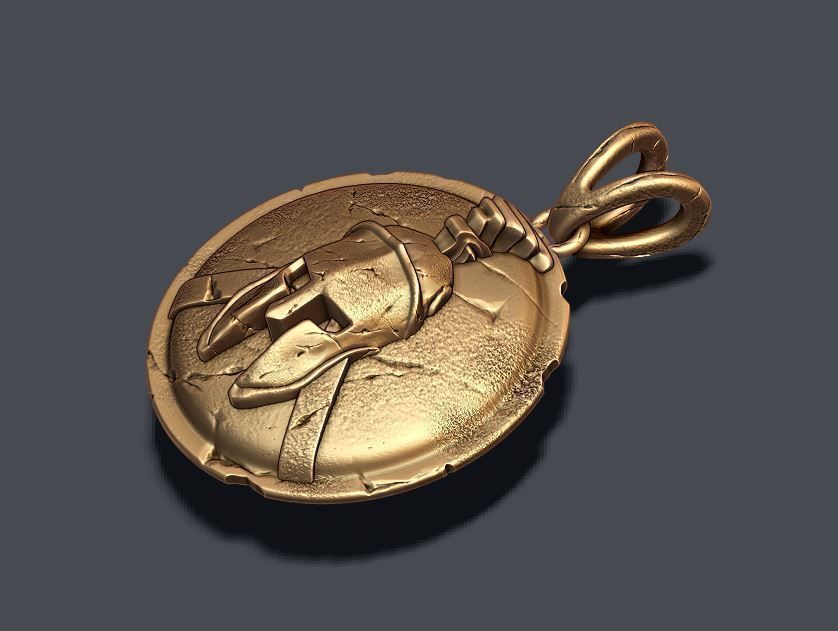 Spartan Helmet Shield pendant 3D print model_4