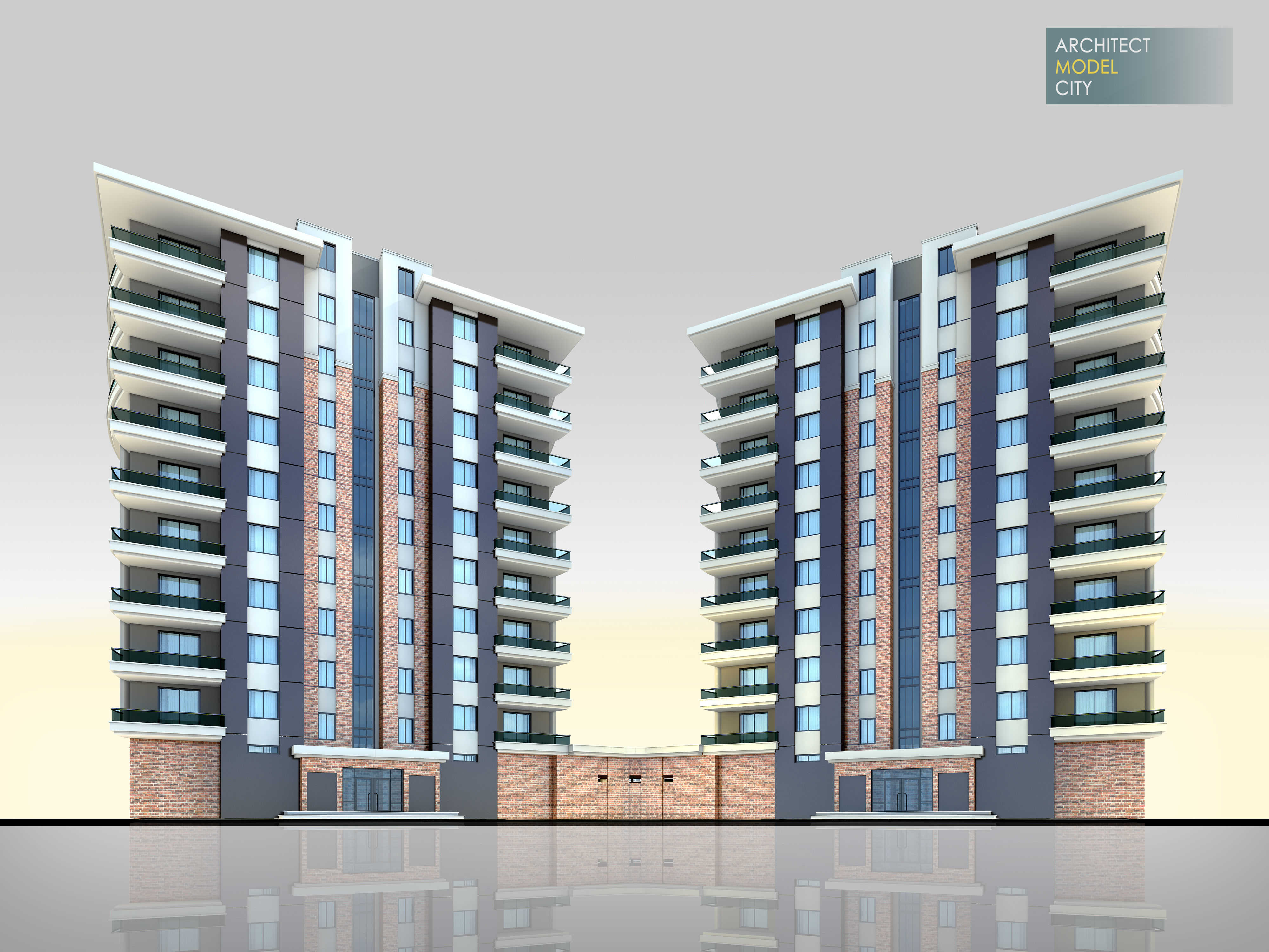 Architectural 3d Model with Render Scene Low-poly 3D model_2