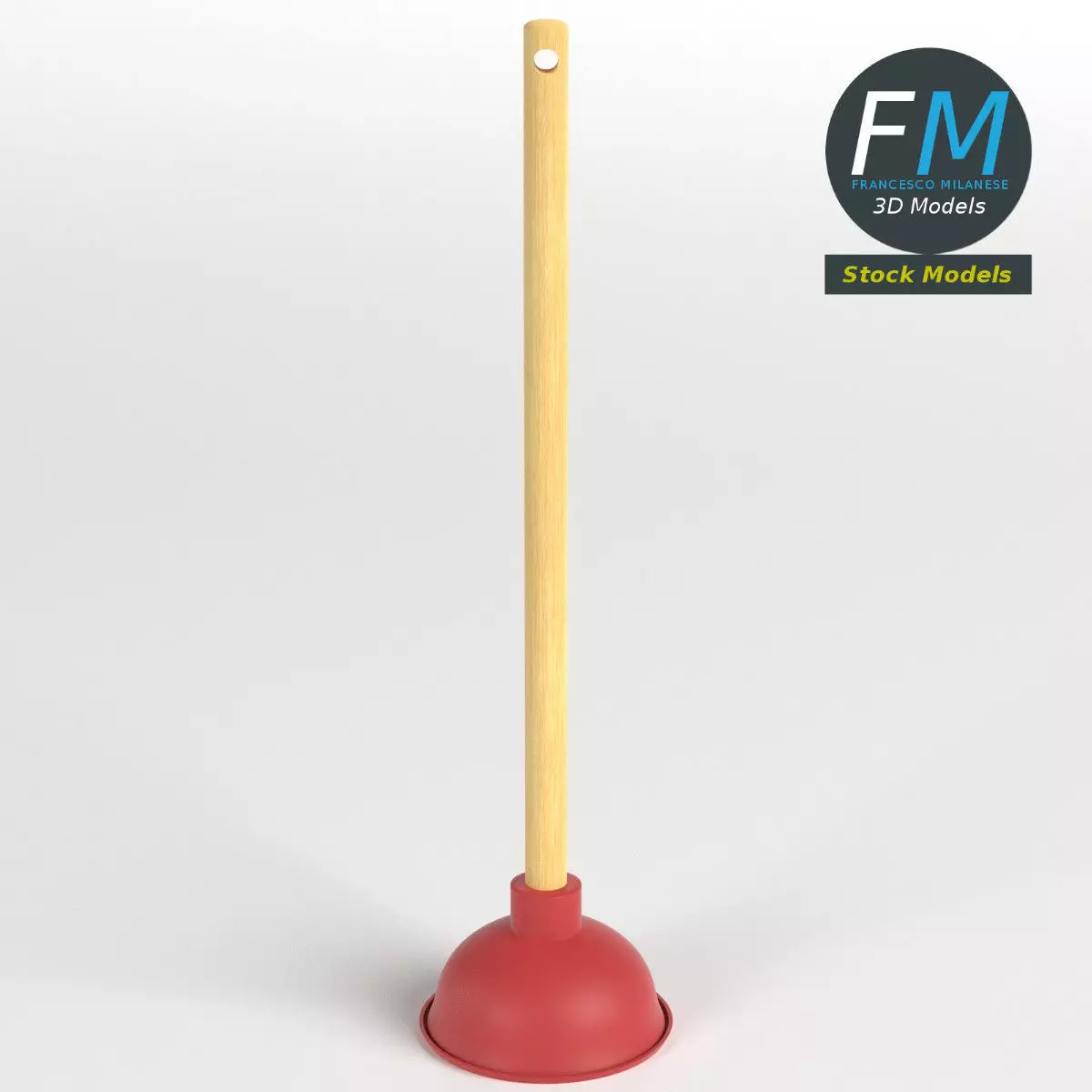 Sink plunger 3D model_0