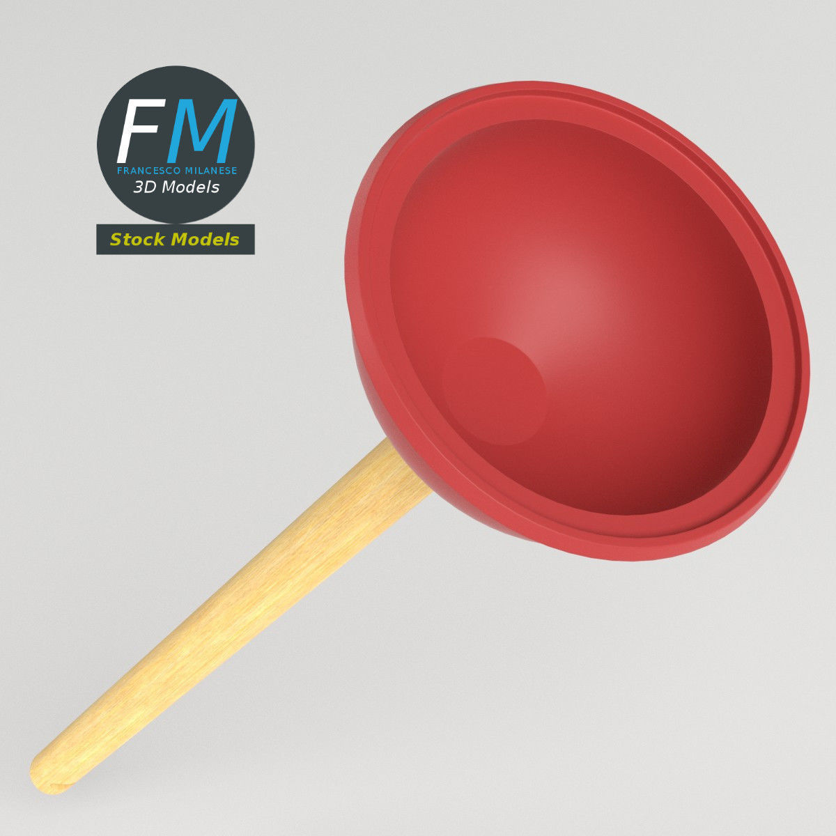 Sink plunger 3D model_2