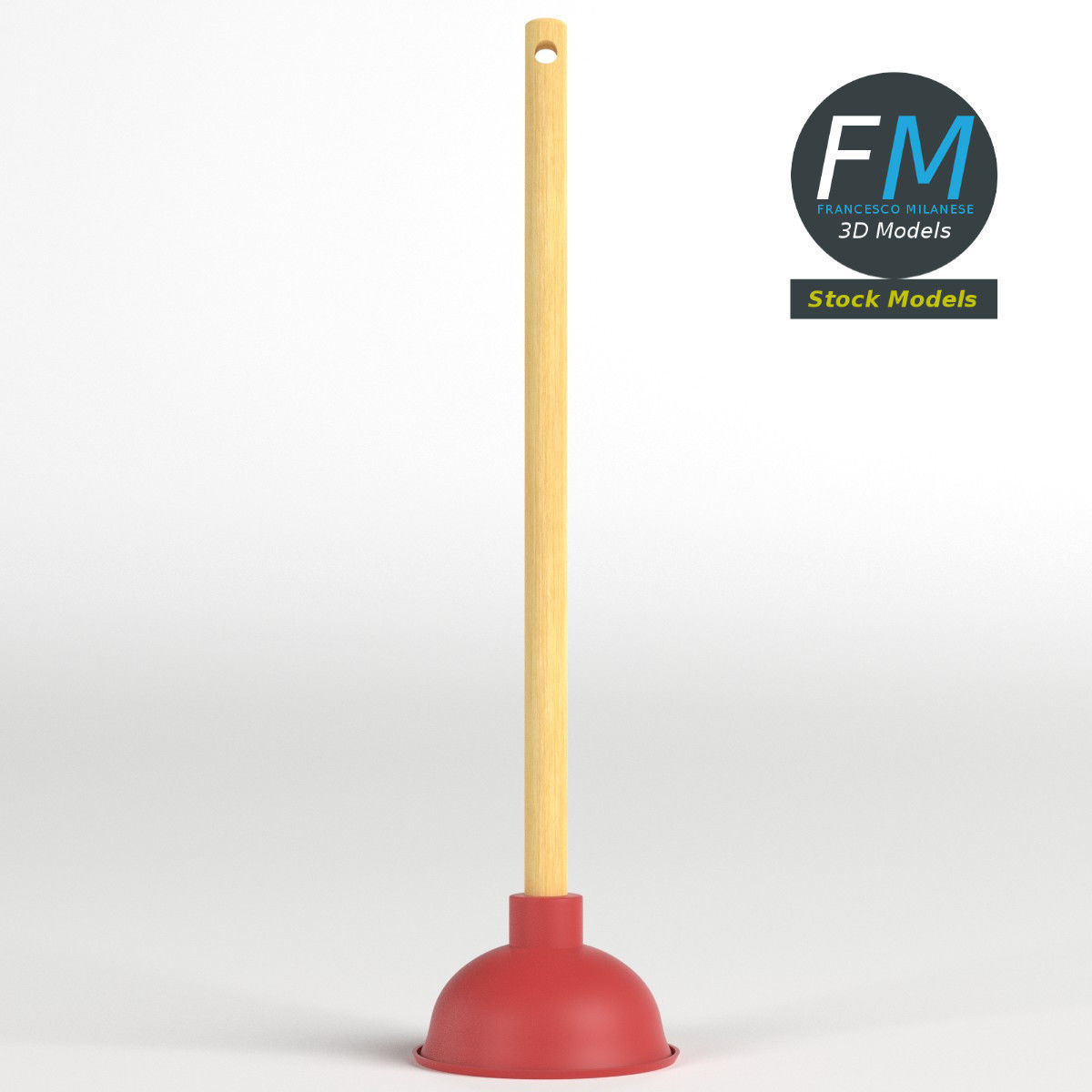 Sink plunger 3D model_3