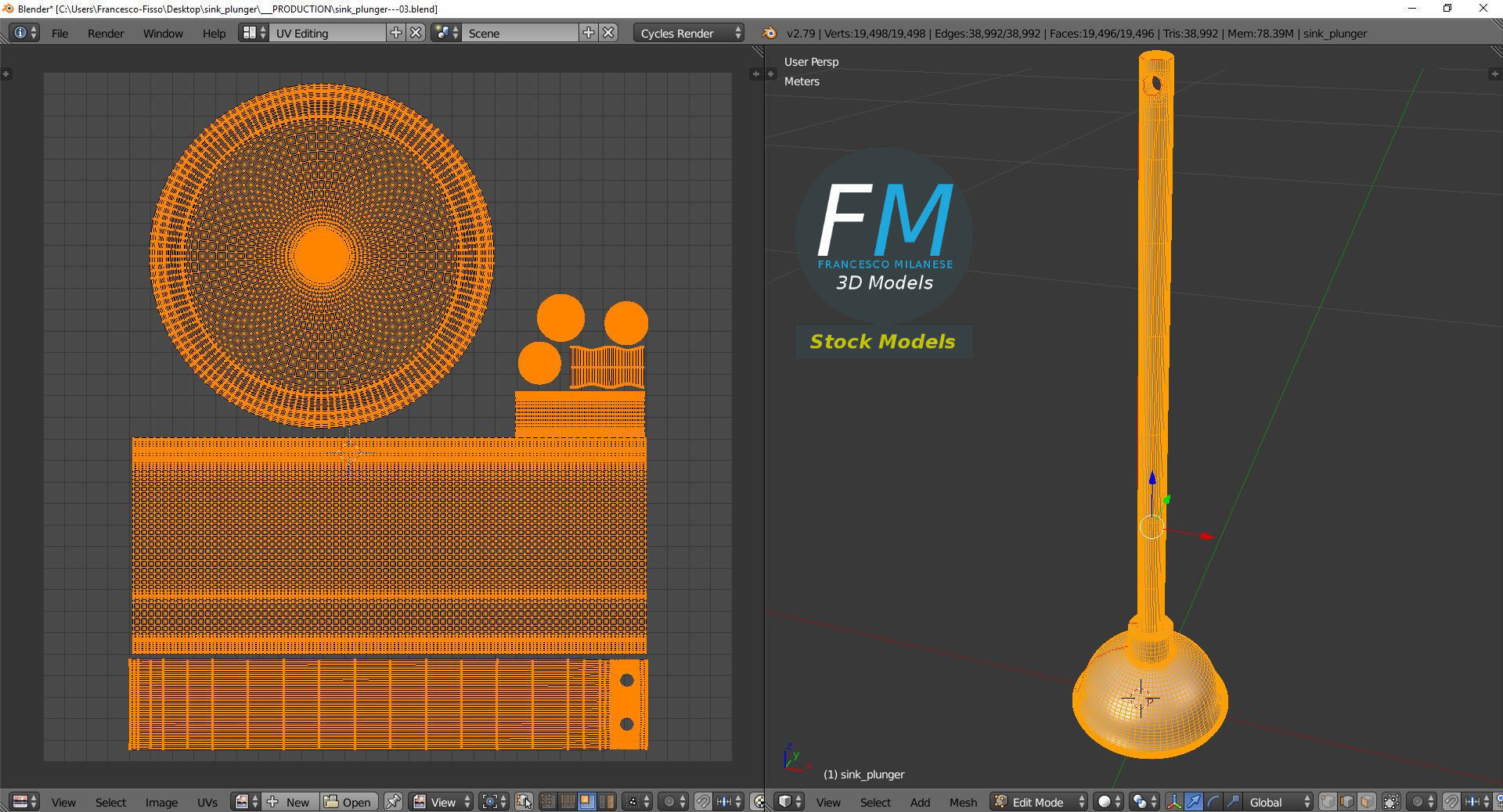 Sink plunger 3D model_10