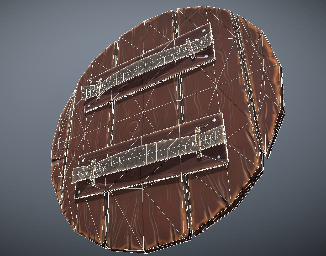 Stylized Viking Shield Low-poly 3D model_6