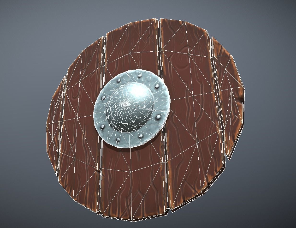 Stylized Viking Shield Low-poly 3D model_5