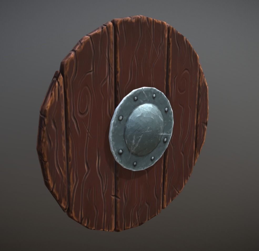 Stylized Viking Shield Low-poly 3D model_1