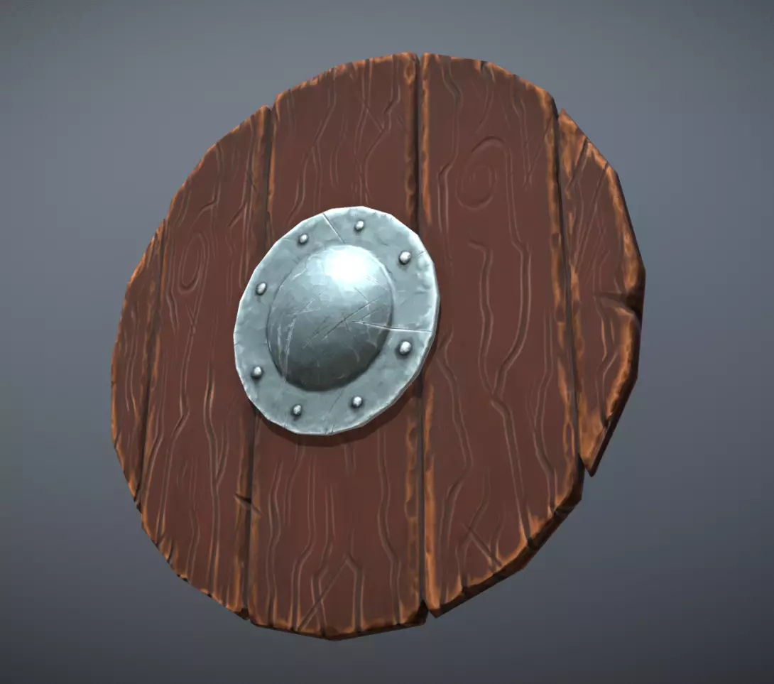 Stylized Viking Shield Low-poly 3D model_0