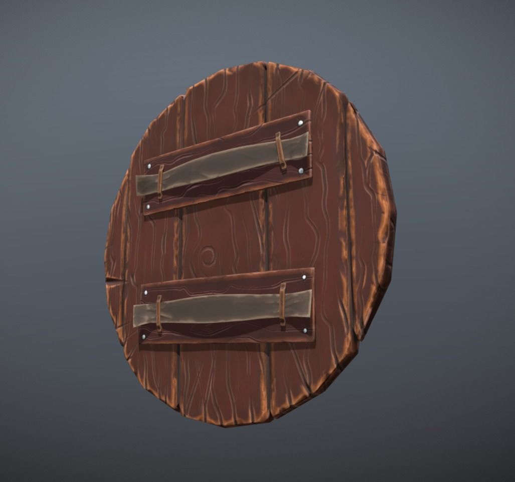 Stylized Viking Shield Low-poly 3D model_2