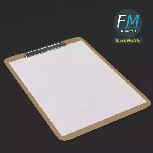 Clipboard paper 3D model