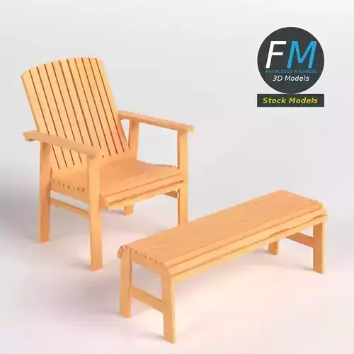 Patio chair and footrest