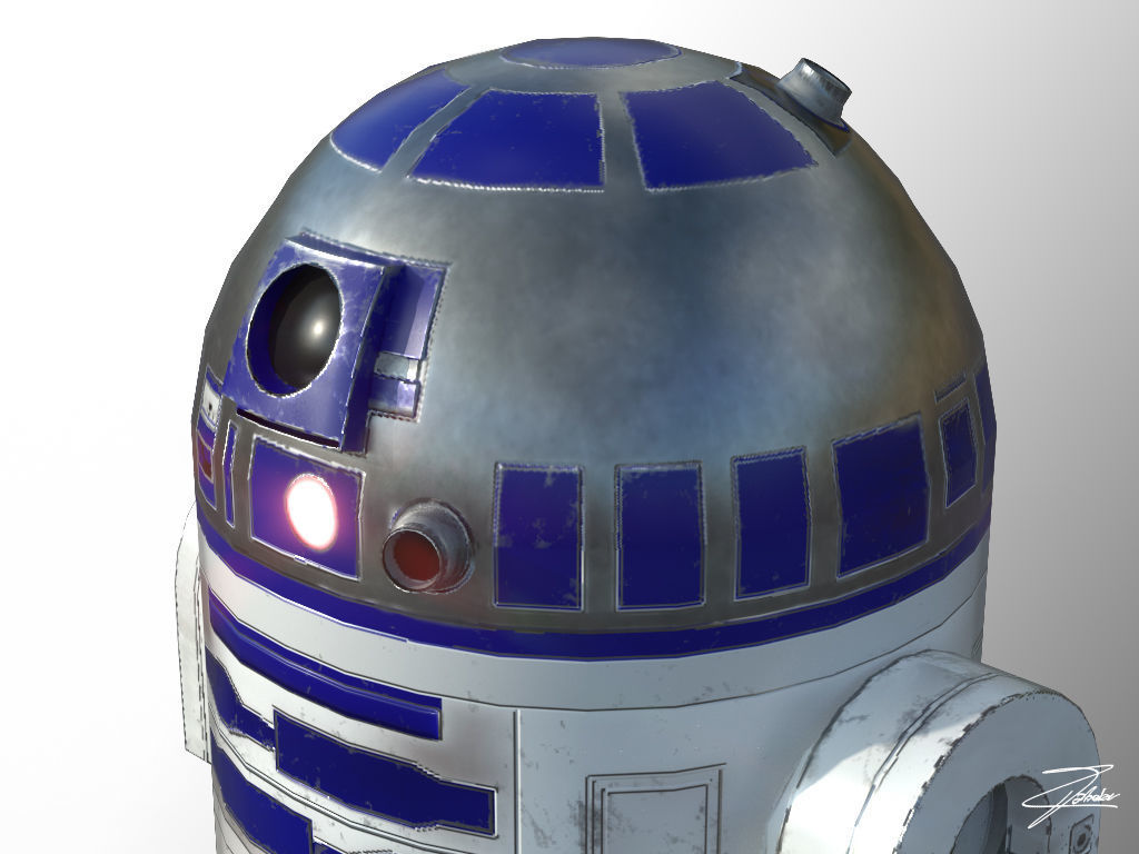 R2D2 VR ready Low-poly 3D model_6