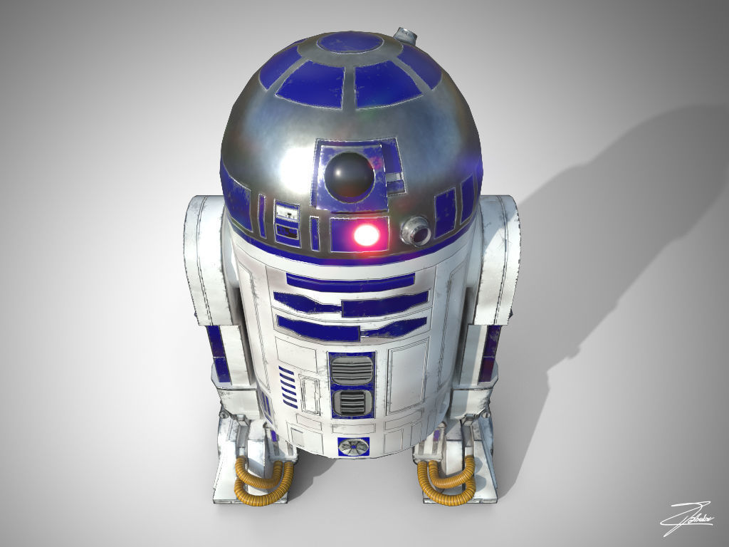 R2D2 VR ready Low-poly 3D model_2