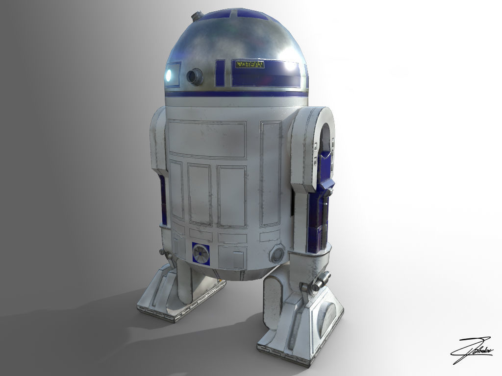 R2D2 VR ready Low-poly 3D model_4