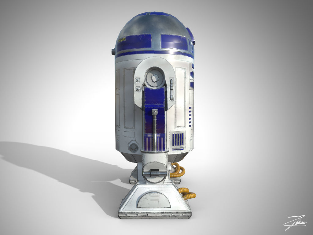 R2D2 VR ready Low-poly 3D model_3
