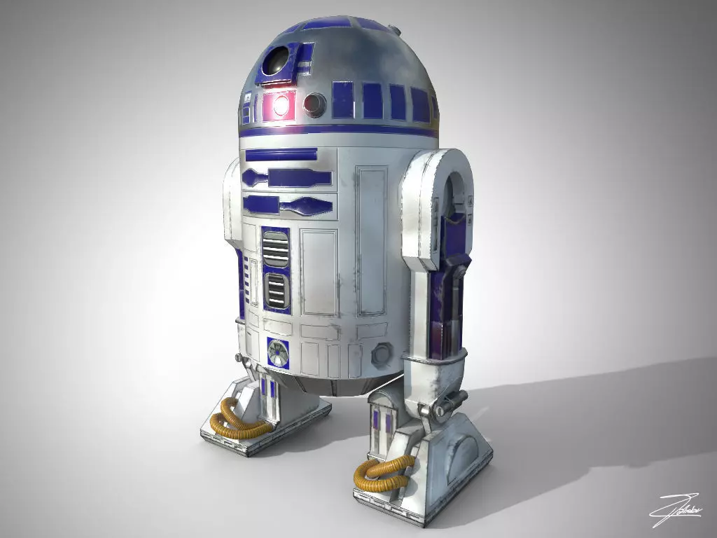 R2D2 VR ready Low-poly 3D model_0