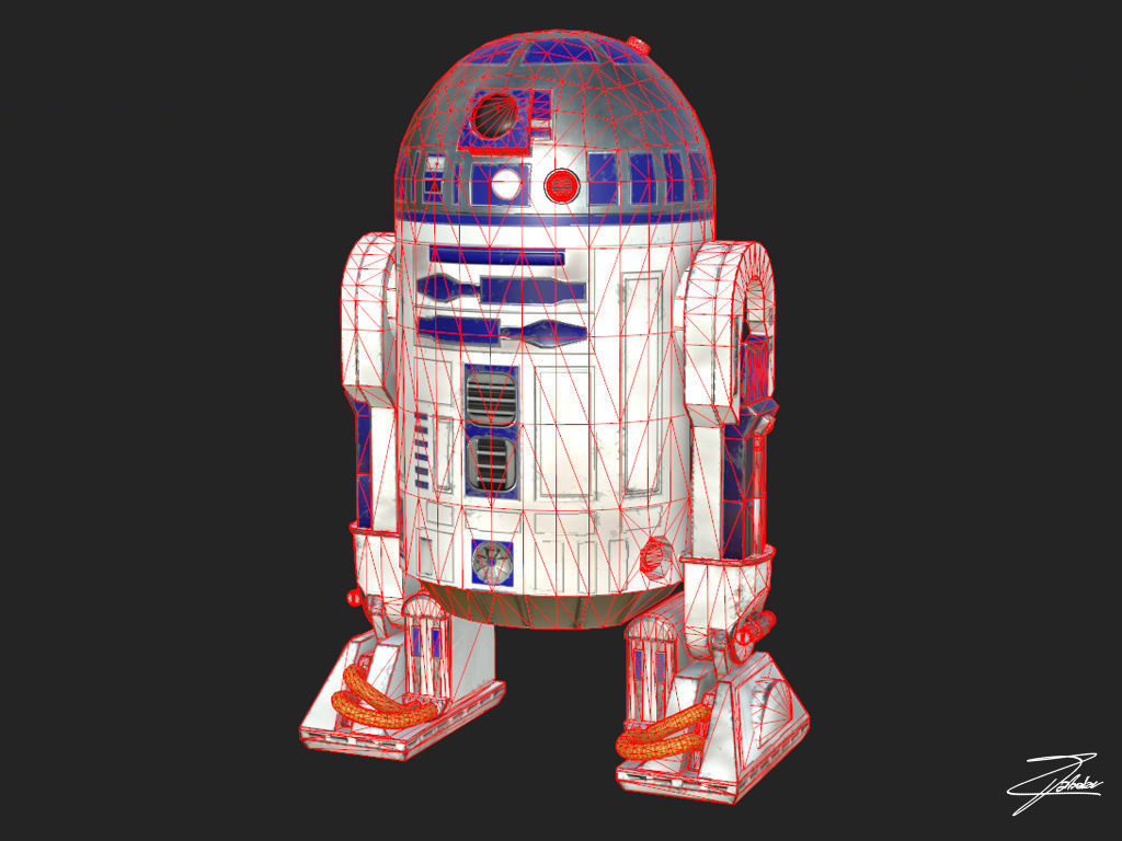 R2D2 VR ready Low-poly 3D model_9