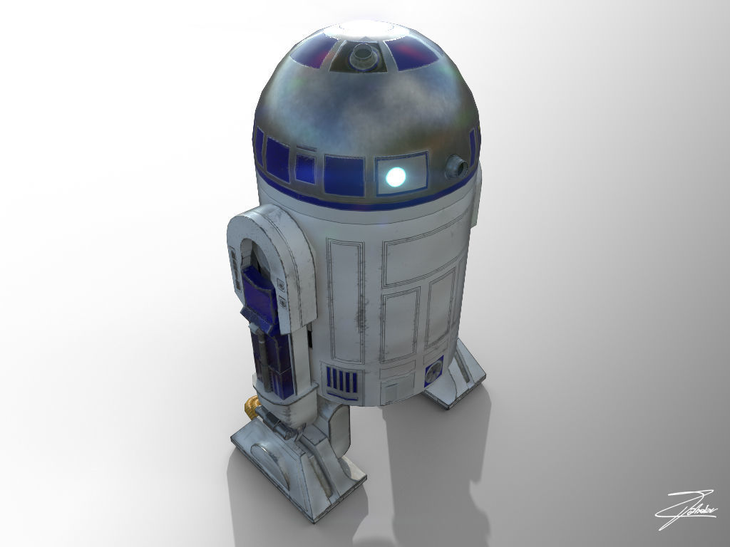 R2D2 VR ready Low-poly 3D model_5