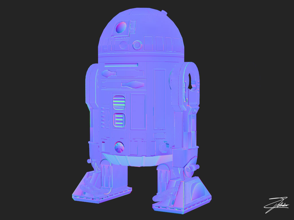 R2D2 VR ready Low-poly 3D model_11