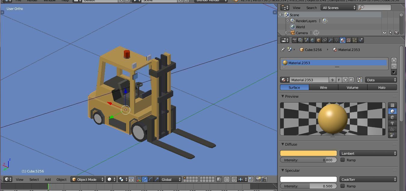 low poly clark Low-poly 3D model forklift truck Low-poly 3D model_6