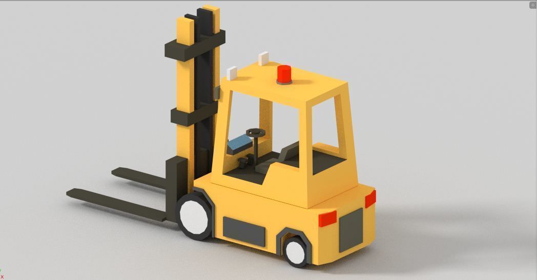 low poly clark Low-poly 3D model forklift truck Low-poly 3D model_1
