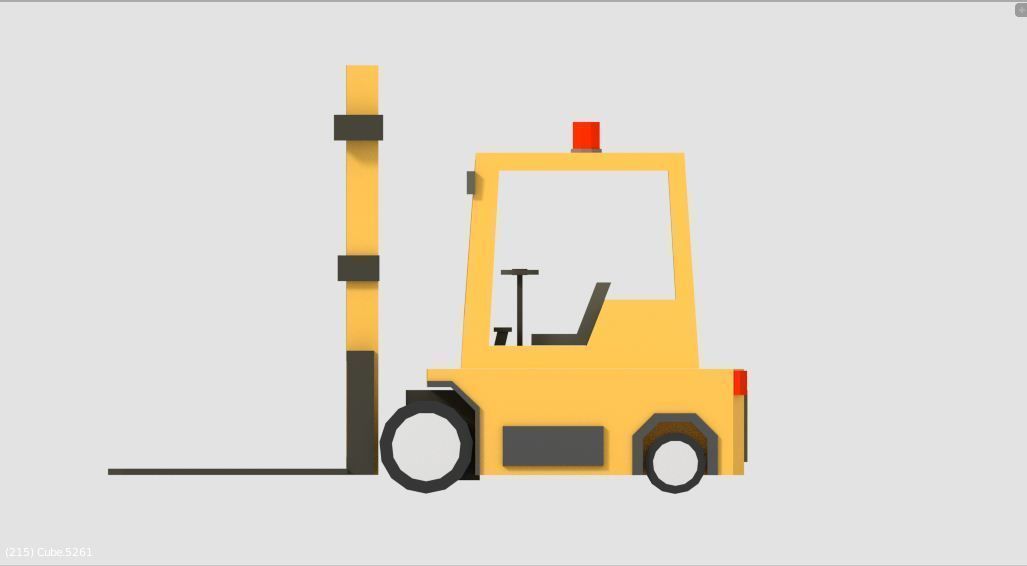 low poly clark Low-poly 3D model forklift truck Low-poly 3D model_3