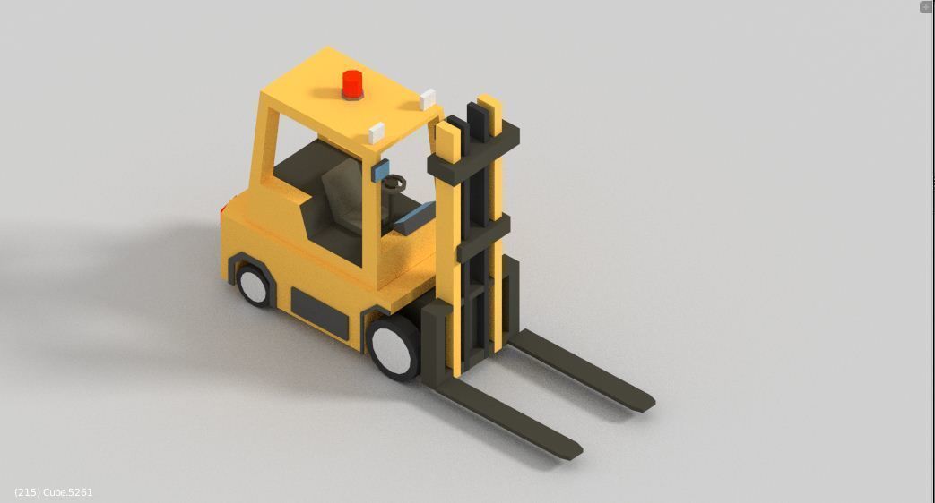 low poly clark Low-poly 3D model forklift truck Low-poly 3D model_5