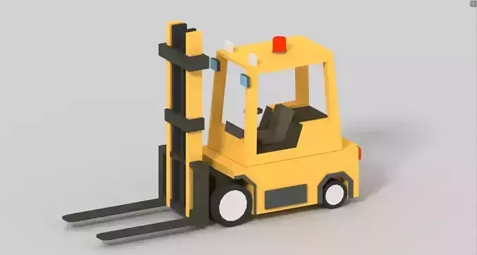 low poly clark Low-poly 3D model forklift truck Low-poly 3D model