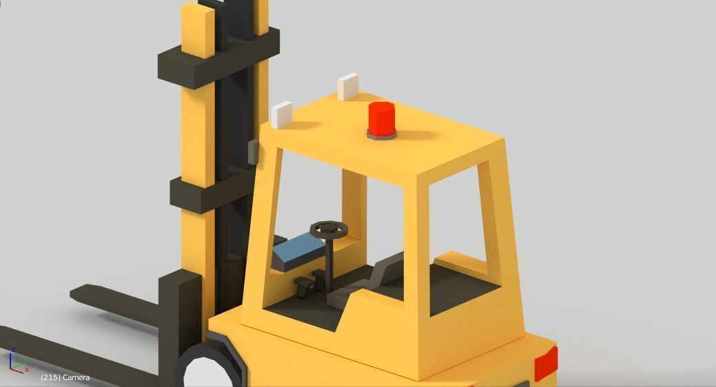 low poly clark Low-poly 3D model forklift truck Low-poly 3D model_2