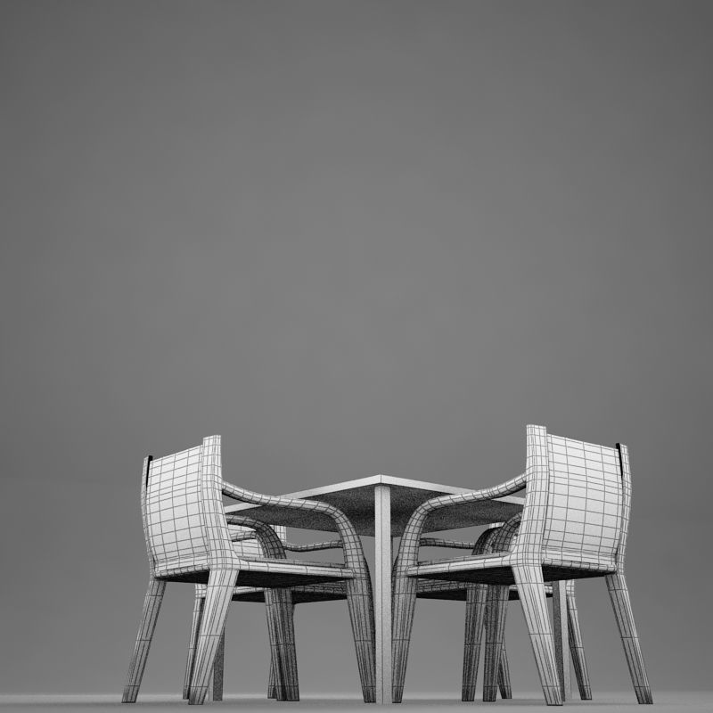 terrace dinning set modern tropic 3D model_18