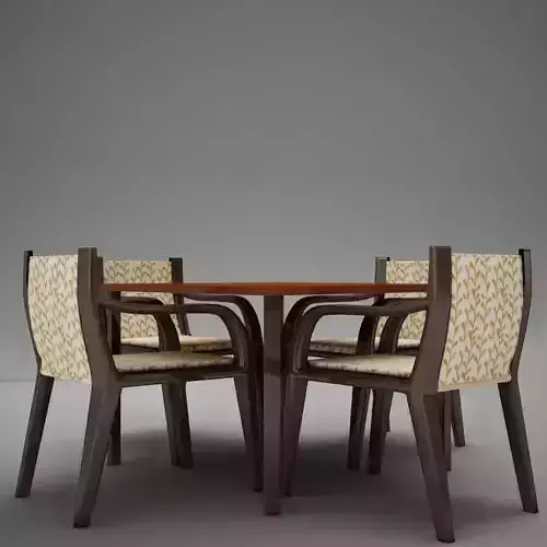 terrace dinning set modern tropic 3D model