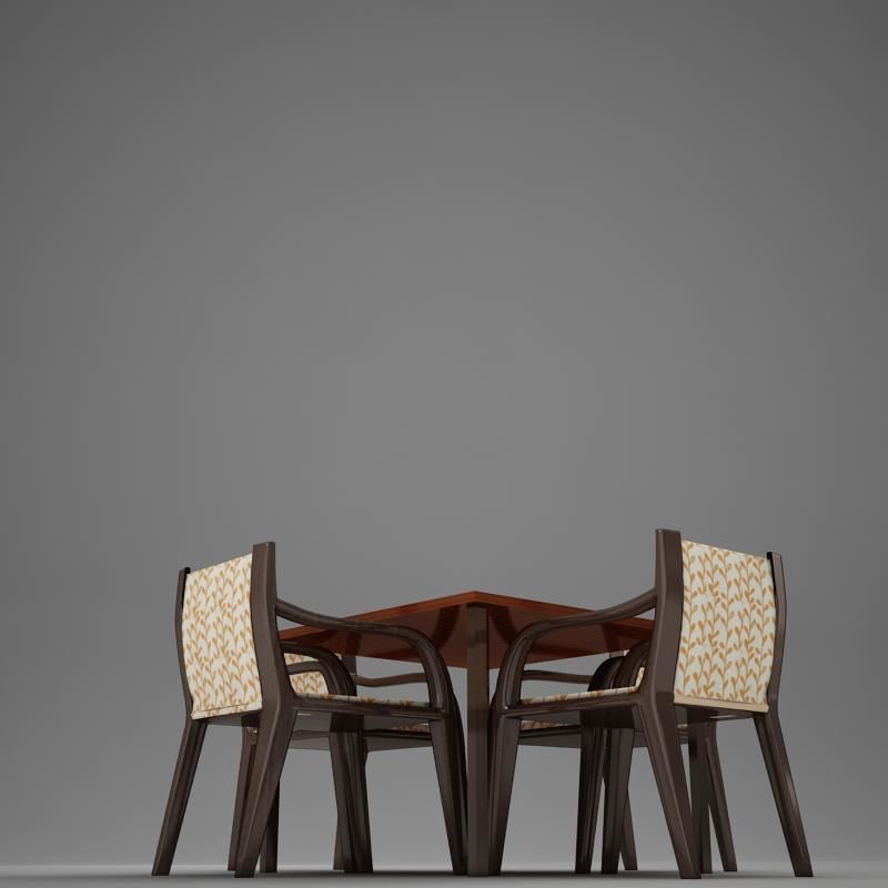 terrace dinning set modern tropic 3D model_8