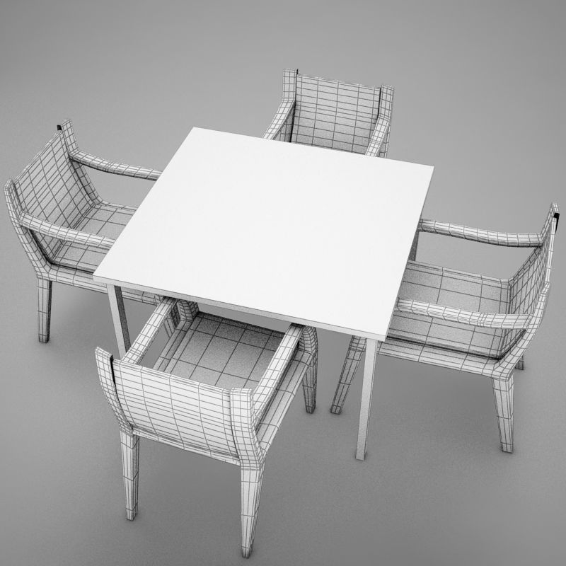 terrace dinning set modern tropic 3D model_19