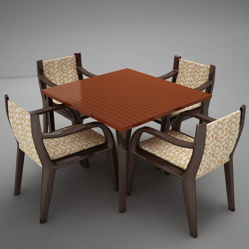 terrace dinning set modern tropic 3D model_1