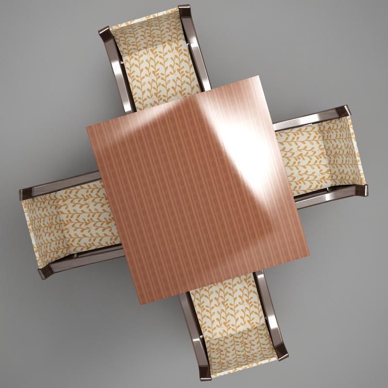 terrace dinning set modern tropic 3D model_3